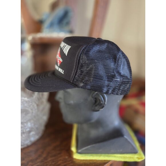 Black Vtg "These colors don't run, never have-never will" Trucker Hat SnapBack - Picture 4 of 7